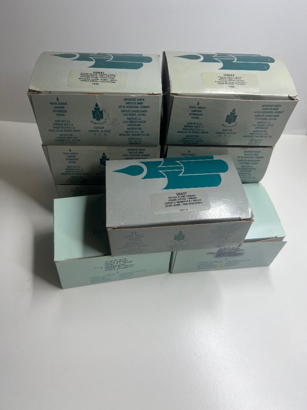 PartyLite Candle Mixed Lot of 9 Boxes - 56 Candles Total